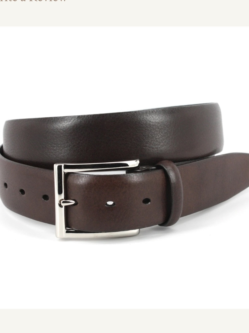 Torino - Men's Leather Italian Glazed Milled Calfskin Belt - Brown. Size 42